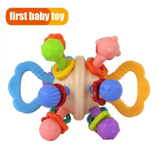 WOOPIE BABY Miękka Grzechotka 2w1 Gryzak Zabawka Sensoryczna dla Niemowląt 0m+ - Gryzaki dla dzieci - miniaturka - grafika 2