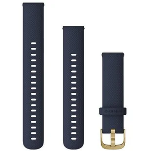 Garmin Silikonowy pasek Vivoactive 4s, Vivomove 3s, Venu 2s (18mm) - niebieski z jasnozłotym zapięciem 010-12932-0A - Akcesoria do smartwatchy - miniaturka - grafika 1