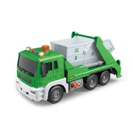 Samochody i pojazdy dla dzieci - Ciężarówka pojemnik budowlany, hydrauliczny podnośnik do podnoszenia i opuszczania dźwigu, efekty świetlne oraz dźwiękowe - miniaturka - grafika 1