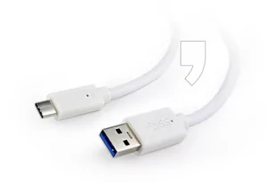Gembird Kabel USB USB A > USB C M/M biały 1m CCP-USB3-AMCM-1M-W CCP-USB3-AMCM-1M-W - Kable USB - miniaturka - grafika 3