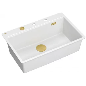 QUADRON HQM7650U1_FM_PVDG1 Quadron Marc HQM7650U1FMPVDG1 zlewozmywak graniteq 75x49 cm biały - Zlewozmywaki - miniaturka - grafika 1