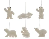 Bombki - Zawieszka niedźwiadek miś polarny z brokatem - miniaturka - grafika 1