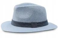 Czapki męskie - Letni kapelusz męski błękitny PANAMA 33 Pako Jeans - miniaturka - grafika 1