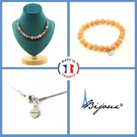 Bransoletki - Kamienie i minerały. Zestaw biżuterii Bransoletka Naszyjnik 20 koralików z afrykańskiego kamienia słonecznego Możliwość dostosowania rozmiaru. - miniaturka - grafika 1