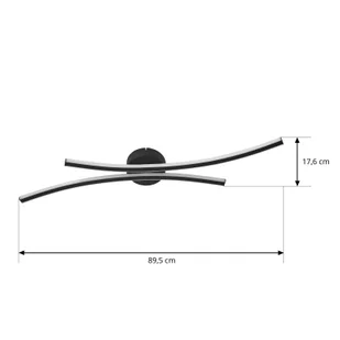 Lampa sufitowa LED Ravion Lindby, czarny, salon / jadalnia, aluminium, nowoczesny - Lampy sufitowe - miniaturka - grafika 1