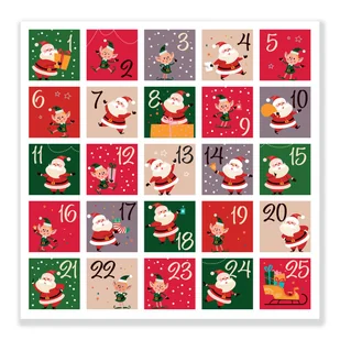 Naklejki Cyfry na Kalendarz Adwentowy KWADRATOWE NKA_6 - Zabawki kreatywne - miniaturka - grafika 1