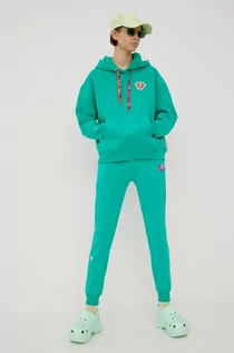 Spodnie damskie - Femi Stories spodnie dresowe Vano damskie kolor zielony gładkie - grafika 1