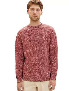 TOM TAILOR sweter męski, 32733 - Bordeaux Red Fancy Structure, M - Swetry męskie - miniaturka - grafika 1