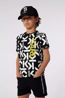 Koszulki dla chłopców - Karl Lagerfeld t-shirt bawełniany dziecięcy kolor czarny wzorzysty - miniaturka - grafika 1