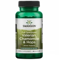 Suplementy diety - Full Spectrum Valerian, Chamomile & Hops - Waleriana + Rumianek + Chmiel (60 kaps.) - miniaturka - grafika 1
