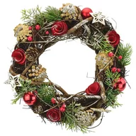 Ozdoby bożonarodzeniowe - Świąteczny wieniec rattanowy Rosso, 30 cm - miniaturka - grafika 1