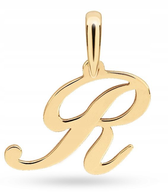 ZŁOTA MODNA ZAWIESZKA LITERKA R 333