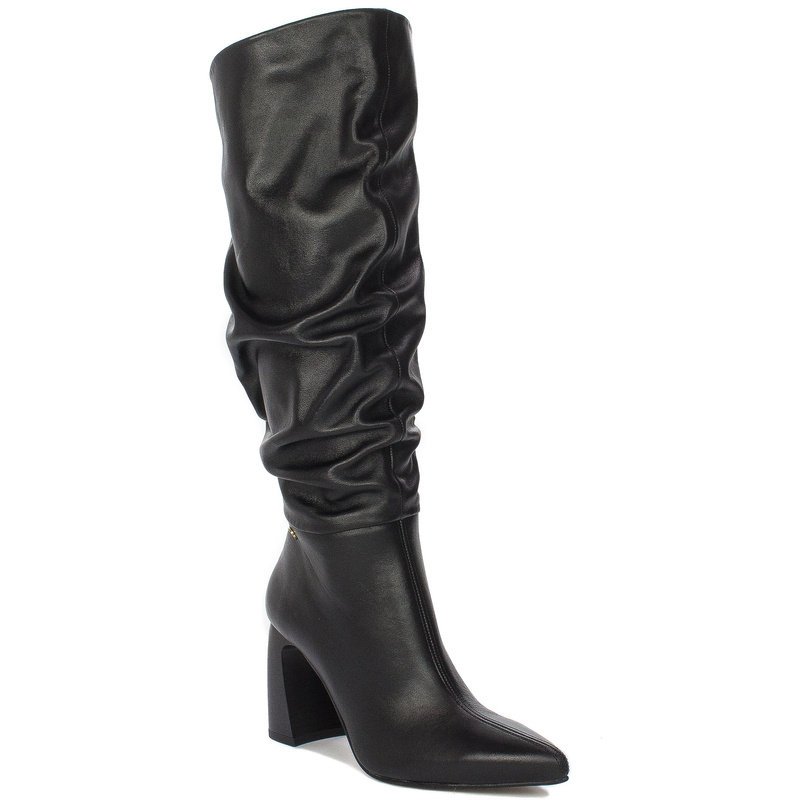 Opra Safija Black Kozaki Damskie Skórzane-36