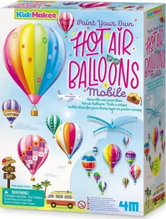 4M 4M KidzMaker DIY set Paint Your Own Hot Air Balloons Mobile - Zabawki kreatywne - miniaturka - grafika 1