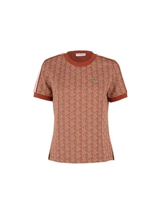 Lacoste T-Shirt TF3244 Pomarańczowy Slim Fit - Koszulki i topy damskie - miniaturka - grafika 1