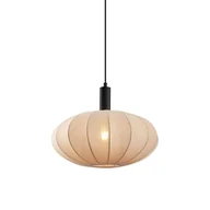 Lampy sufitowe - QAZQA Lampa wisząca Japandi czarna z brązowym materiałowym kloszem - Bida - miniaturka - grafika 1