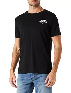 Koszulki męskie - Replay Męski T-shirt M6351, 098 czarny, M - grafika 1