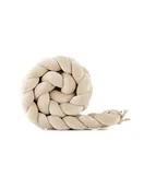 Ochraniacze do łóżeczka - Waldin Warkocz ochraniacz do łóżeczka welurowy 210 cm beż - miniaturka - grafika 1