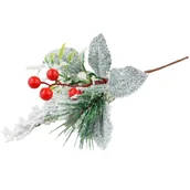 Ozdoby bożonarodzeniowe - Gałązka ozdobna ośnieżona 22 cm mix - miniaturka - grafika 1