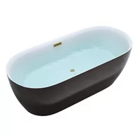 Wanny - Wanna wolnostojąca czarno-biała złoty korek oraz przelew 150 cm Cesana Hydrosan - miniaturka - grafika 1