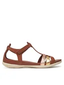 Sandały damskie - ECCO Sandały Flash 24087360871 Brązowy - miniaturka - grafika 1