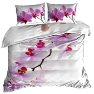 Pościel - Pościel 3D Bawełna Satyna 200X220Cm Storczyk Różowy - miniaturka - grafika 1