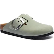 Klapki i japonki damskie - Birkenstock Skórzane mule Boston Big Buckle - miniaturka - grafika 1