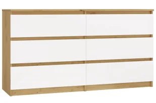 Stylowa komoda w nowoczesnym stylu biały + dąb artisan - Berta 2X 140 cm - Komody Stylowa komoda w nowoczesnym stylu biały + dąb artisan - Berta 2X 140 cm - Komody - miniaturka - grafika 1