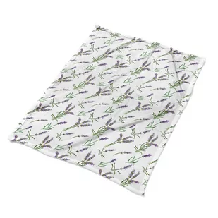 Pluszowa narzuta pled tkanina Kwiaty lawendy eco, Fabricsy - Narzuty - miniaturka - grafika 1
