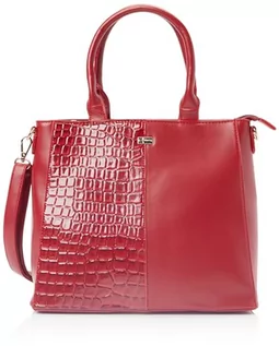 Torebki damskie - SIDONA Damska torba z uszami z wytłoczeniem gadów Shopper, czerwony, jeden rozmiar - grafika 1