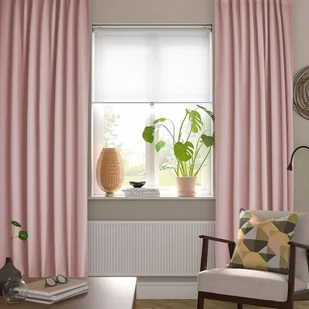 IKEA SANELA Zasłona, 2 szt., bladoróżowy na taśmie, 140x300 cm Aksamit - Zasłony - miniaturka - grafika 1
