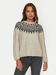 Vila Sweter Ejla 14098853 Beżowy Regular Fit - Swetry damskie - miniaturka - grafika 1