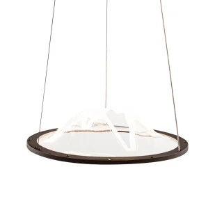 Ozdobna, brązowa lampa wisząca LED PND-58038-26W-3K z serii BARET - Lampy sufitowe - miniaturka - grafika 1