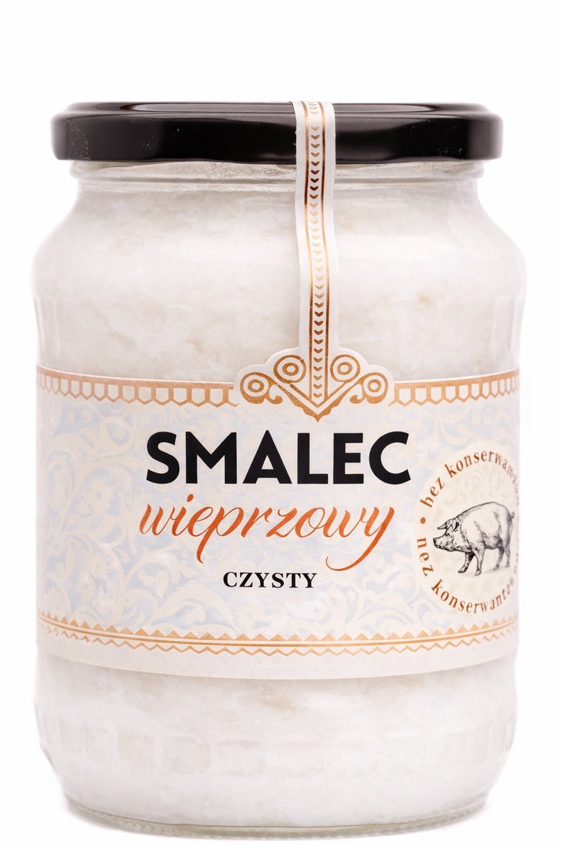 Czysty Smalec Wieprzowy 570 g - Tradycyjna Jakość z Schroniska Bukowina, Polska Kuchnia w Szklanym Opakowaniu