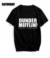 Koszulki męskie - KOSZULKA Z NADRUKIEM MĘSKA ŚMIESZNA T-SHIRT DUNDER MIFFLIN INC THE OFFICE L - miniaturka - grafika 1