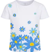 Bluzki dla dziewczynek - T-shirt z krótkim rękawem dla dziewczynki, z motywem kwiatowym, biała 9-13 lat - miniaturka - grafika 1