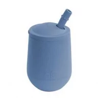 Kubki dla dzieci - Ezpz Silikonowy kubeczek ze słomką Mini Cup + Straw Training System Indigo 120 ml - miniaturka - grafika 1
