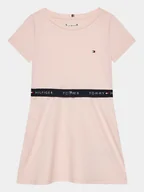 Sukienki i spódniczki dla dziewczynek - Tommy Hilfiger Sukienka codzienna Essential Skater KG0KG07776 D Różowy Regular Fit - miniaturka - grafika 1