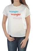 Koszulki i topy damskie - WRANGLER SS REPEAT TEE OFF WHITE T-SHIRT DAMSKI - miniaturka - grafika 1