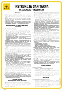 IAA43 INSTRUKCJA SANITARNA W ZAKŁADZIE FRYZJERSKIM, HN - PŁYTA ELASTYCZNA 0,4MM; (245X350MM) - Instrukcje stanowiskowe BHP - miniaturka - grafika 1