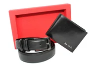 Paski - Elegancki I Stylowy Zestaw Upominkowy Dla Niego Pierre Cardin Portfel Poziomy i pasek z klamrą tradycyjną PC3 - miniaturka - grafika 1