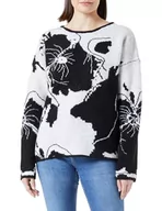 Swetry damskie - ALARY Damski sweter z dzianiny 10425107-AL01, czarno-biały, XL/XXL, czarny biały, XL-XXL - miniaturka - grafika 1