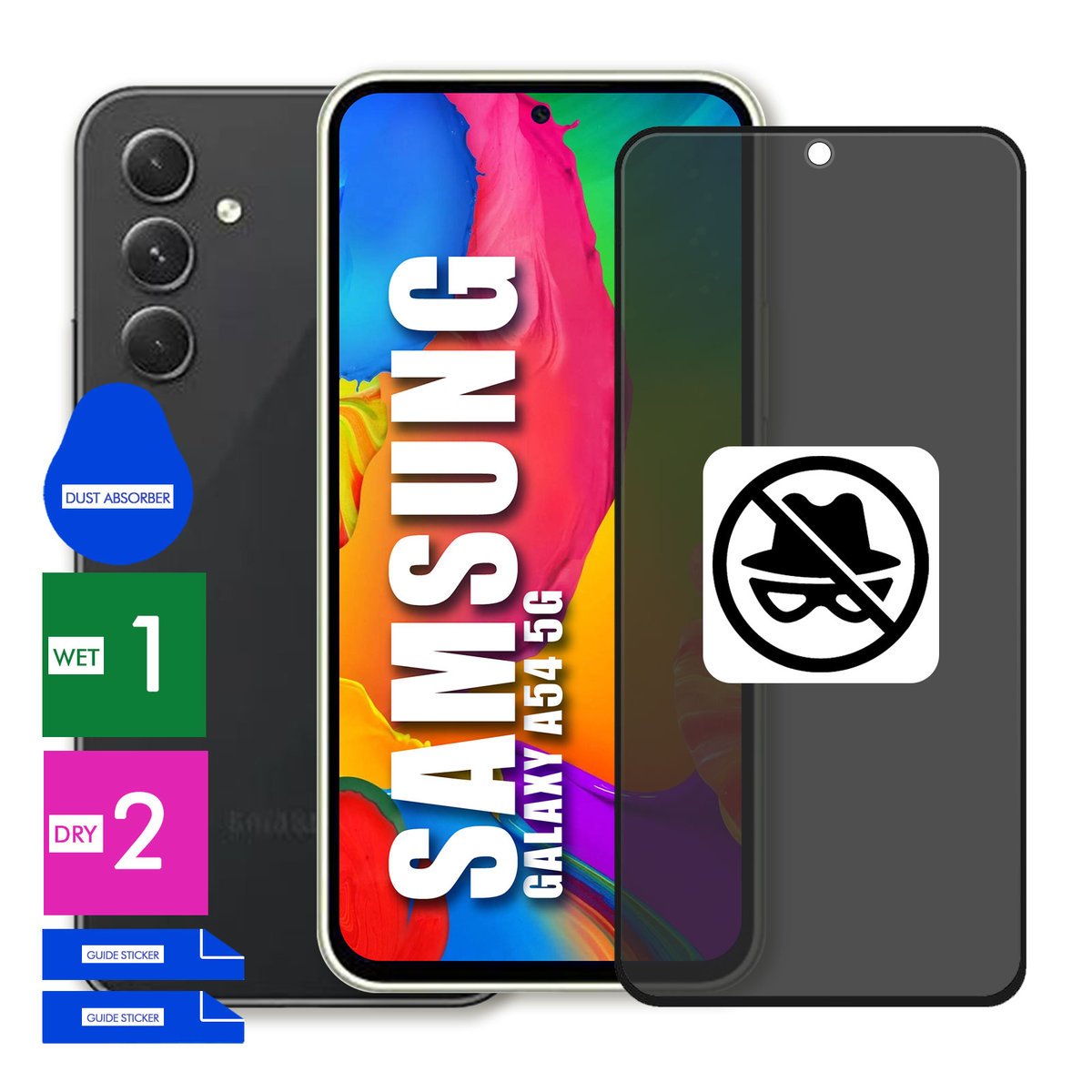 SZKŁO DO SAMSUNG GALAXY A54 5G PRYWATYZUJĄCE ANTYSZPIEGOWSKIE CAŁY EKRAN 5D