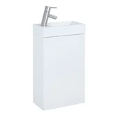 Szafki łazienkowe - Zestaw szafka podwieszana z umywalką 40 1D WHITE HG PDW - miniaturka - grafika 1