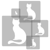 Szablony malarskie - nakleo szablon malarski wielokrotny dla dzieci (5 szt.) // KOTKI #2 SZA-DZI-034 - miniaturka - grafika 1