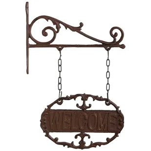 Esschert Design Żeliwna zawieszka ścienna Welcome - Pozostałe ozdoby ogrodowe - miniaturka - grafika 1