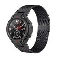 Akcesoria do smartwatchy - Opaska Pasek Bransoleta Milanese Band Z Zapięciem Xiaomi Amazfit T-Rex 2 Czarna - miniaturka - grafika 1