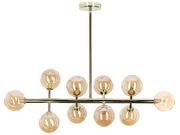 Lampy sufitowe - Lampa wisząca 10-punktowa metalowa złota RAMIS Lumarko - miniaturka - grafika 1