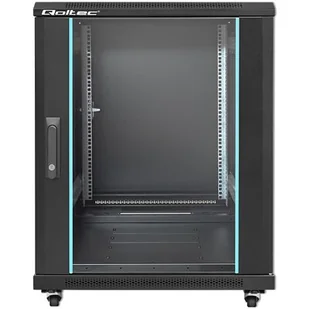 Szafa RACK QOLTEC 19" 15U 54518 600 x 600 mm, Stojąca Czarny - Szafy rack - miniaturka - grafika 1