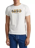 Koszulki męskie - Pepe Jeans T-shirt męski z wilkiem, Biały (nie biały), XXL - miniaturka - grafika 1